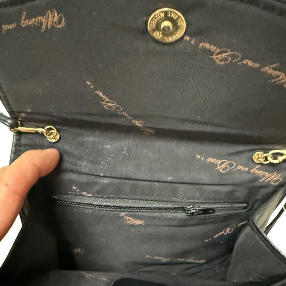 Whiting and Davis Black Mesh Evening Bag With Long Strap & Snap Closure - Picture 7 of 7